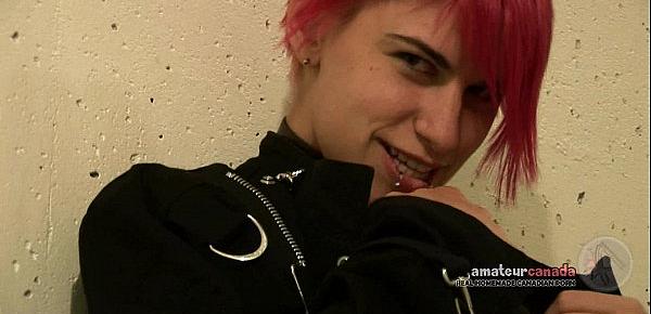  Halloween collared emo punk girl upskirt schoolgirl costume fingering in hotel s
